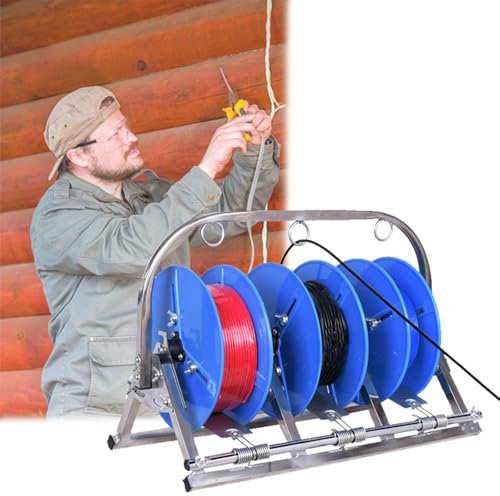 wire reel rack Electrician Wire Spool Holder, Carrete Para Alambre/Wire Pulling Tools For Wire Puller And Pipe Spools, Wiring Spool Dispenser Bulk Cable Stand - Electrical Industrial & Retail Use(L-5
