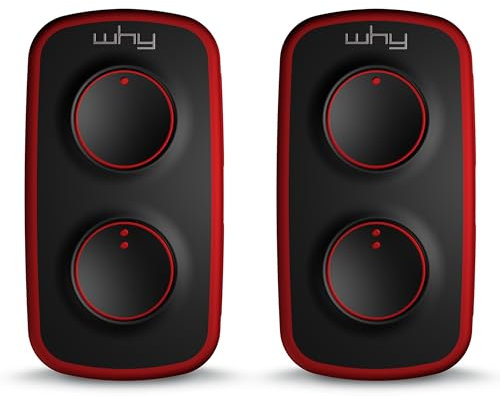 WHY EVO NOA MINI - Telecomando universale a 4 pulsanti - programmabile codice fisso o codice rotante - Frequenze 433 o 868 MHz - Per cancelli e porte del garage (rosso vulcano Set di 2 telecomandi)