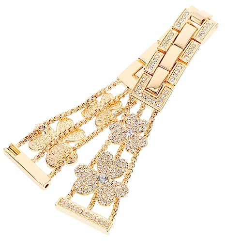 Gadpiparty Bracelet De Montre Pour Femme 20 Mm En Acier Inoxydable Avec TrèFle Brillant Charme ÉLéGant Et Confortable Pour Montres ConnectéEs