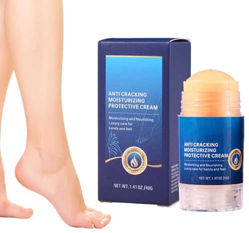 Heel Balm, Cracked Heel Repair Cream with Fast Absorption Hydrating Roller Applicator, 3.07x1.5x1.5 Inches Moisturizing Skin Softener, Feet, Elbows and Body Relief for Women