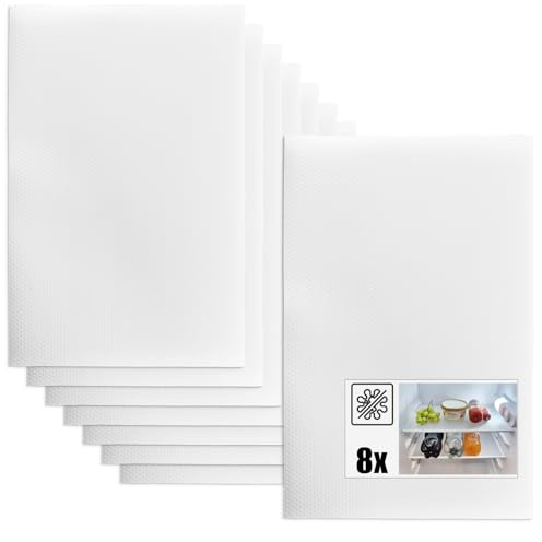 Wilhelm Sell® 8x Schubladen- und Kühlschrankmatten - zuschneidbare EVA Einlegematten - geruchsneutral, antibakteriell, rutschfest - für Schubladen, Schränke, Regale, Kühlschrank (Transparent)