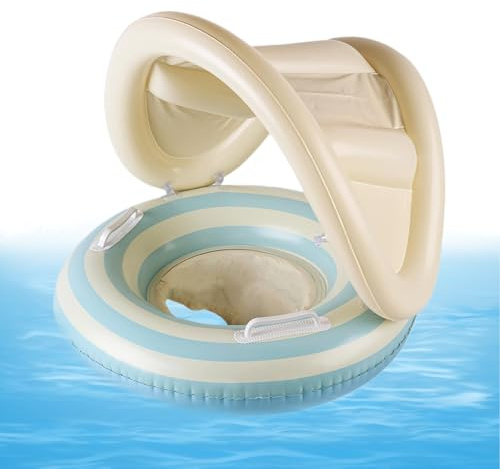 Baby-Schwimmreifen mit Sonnenschutz | Schwimmstuhl für Kinder,Verstellbarer Schwimmtrainer Mit Sonnendach Für Kleinkinder Sommer Wasserspaß Outdoor Aktivitäten