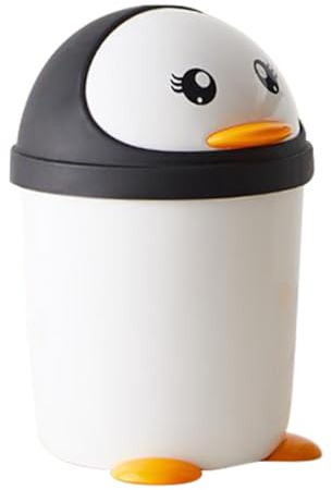 GARIOUANS Papelera Con Tapa Abatible Cubo Basura Plástico Con Base Estable Para Coche Oficina Dormitorio Escritorio Diseño Creativo Para Habitaciones Infantiles