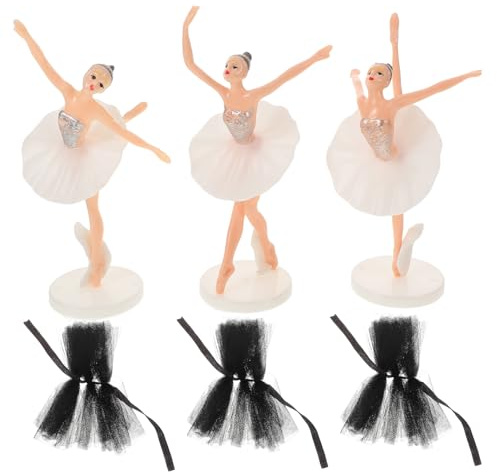 Gatuida Ballettmädchen-kuchenaufsatz Mit Tüllrock Weiß-schwarz Für Geburtstagstorten Party-dekoration Langlebig Und Pflegeleicht