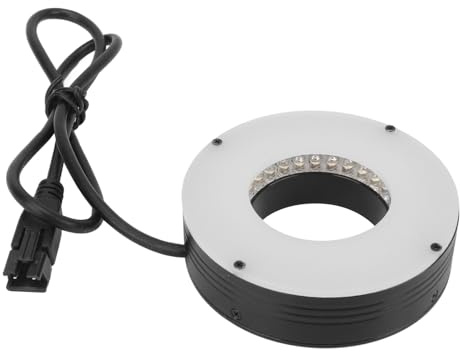 Asixxsix Microscope Ring Light, 90 Degree Angle Adjustable USB LED Ring Light with 36mm Inside and 70mm Outside Diameters 24V Lamp for Binocular Stereo Microscope