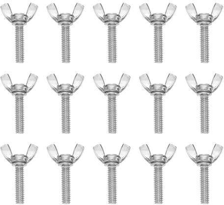 QUARKZMAN 15Stk 1/4-20 x 1 Flügel Schmetterlingsschrauben 304 Edelstahl Maschinenschrauben Handgriffschrauben Für Elektronikgeräte Silberfarbe