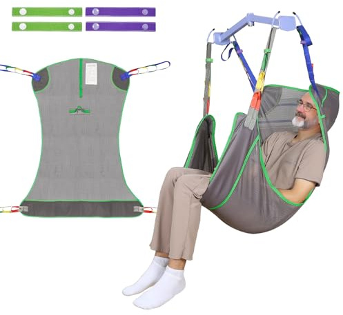 Universal Full Body Hoist Sling for Patient Lift – Mesh Transfer Sling for Shower, Large Bariatric Hoist Sling for Elderly & Disabled, 500lbs Weight Capacity (L)
