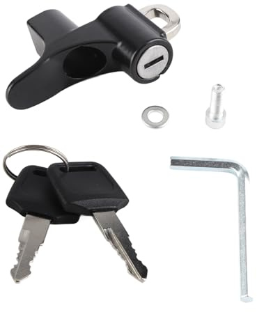 Gancio per lucchetto di sicurezza per casco moto – Design antifurto in lega di alluminio con fori per viti da 6 mm per moto, scooter, veicoli elettrici, installazione semplice e 2