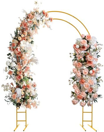 OUKANING Arche de mariage dorée en acier, design à double tube, 150 x 60 x 220 cm, arche de jardin pour décoration avec capacité de charge de 10 kg, pour mariage, fête, événement et jardin, bricolage