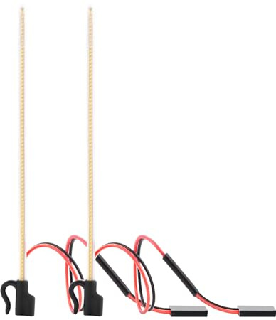 ModRax 2PCS LED RC Antenna Lights, Cuttable Flexible RC Whip Antenna LED, Easy Plug-and-Play RC Glow Antenna for RC Cars & Boats (White Light)