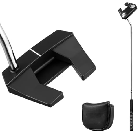 Putter de golf ambidiestro, 34 pulgadas, cabeza bidireccional de acero inoxidable, mango de aluminio de aviación, mango ligero de poliuretano, para hombre, ejercicio de minigolf