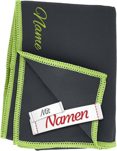 LALALO Sport Handtuch mit Namen personalisiert - Microfaserhandtuch Bestickt, für Schwimmen, Wandern, Yoga, Sport-Unterricht