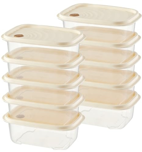 TW1TGOFT 10Pcs Food Storage Container Set with Lid - 500ML Per Plastic Food Container Airtight Box Round Leakproof PP Food Prep Storage Sets Reusable for Microwave Freezer Dishwasher School/Work
