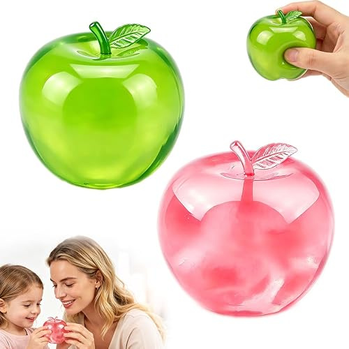 2 Stück Apfel Sugar Squishy Fidget Toys, Squishies Apple, Apple Squishy Quetschbare Stressball, Soft Tactile Squeeze Pieces, Für Kinder und Erwachsene Stressabbau Konzentrationssteigerung