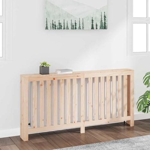 sephironlbb Revêtement de radiateur en pin massif 169 x 19 x 84 cm avec design à lamelles, surface de rangement pratique, accessoire pour salon et salle de bain pour couvercle de chauffage économe en