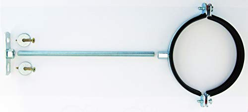 A 125mm (5 inch) Pipe or Boiler Flue Bracket Kit with Choice of Pre-Cut Threaded Rod (25cm Threaded Rod)