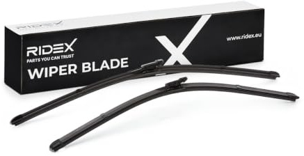RIDEX Scheibenwischer Set Wischerblätter Satz mit Spoiler Vorne Länge 1: 600mm Länge 2: 550mm Flachbalkenwischblatt Kompatibel mit SMART FORTWO Coupe 451 für Links-/Rechtslenker 298W0127