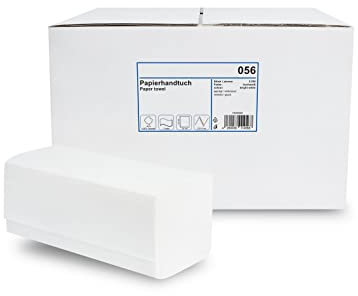 Hypafol Papierhandtücher für Spender | Zellstoff hochweiß, 2-lagig, ca. 25x23 cm | gesamt 3.200 Blatt | praktischer ZZ/V-Falz für Handtuchspender in Toiletten, Büros, Praxen und Studios