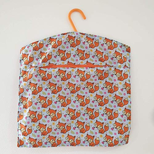 Handmade Cotton Baby Fox Peg Bag with a Zip and Hanger/Peg Storage/Clothespin Bag/Socks bag/Wardrobe Storage