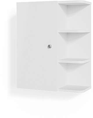 Vicco Badschrank Weiß Fynn 47x59x21 cm - hängender Badezimmerschrank, Übersichtliche Organisation Dank cleverer Fächeraufteilung