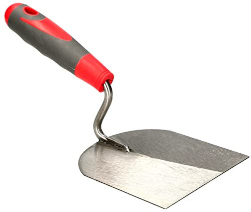 KOTARBAU® Edelstahlkelle Geschliffen 120 mm mit Gummigriff zum Verarbeiten von Spachtel-Masse Maurerkelle Stukkateurspachtel