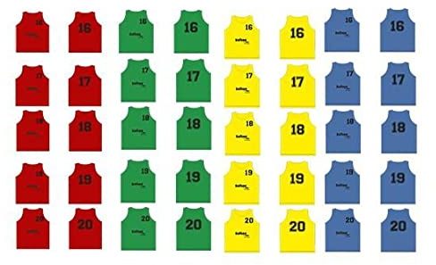 Softee Equipment Unisex Baby Set mit 5 Leibchen, nummeriert von 16 bis 20 Weste, blau, Einheitsgröße