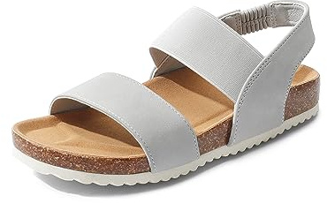 DREAM PAIRS Damen Pantoletten Sandals Riemchensandalen Sommer Strappy Sandal Grau SDPW2202W-E Größe 41 (EUR)