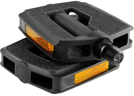 BV Bike Pedals with Replaceable Pins | Flat, Lightweight & Durable Bicycle Pedals with Great Grip | Made of Alloy Steel & Plastic - Ideal for BMX, Dirt Jumper, Hybrid Bikes & as MTB | Adult Fit