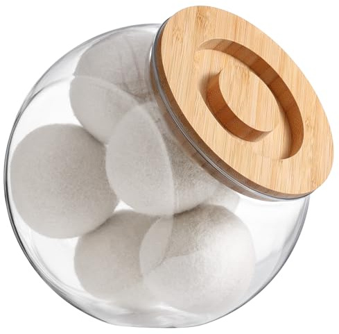 SUBEKYU Dryer Ball Holder for Laundry Room Organization,0.85 Gallon Laundry Pods Container ,Plastic Dishwasher Pods Dispenser,Laundry Pods Holder Dispenser,Laundry Room Organizer(No Dryer Balls)