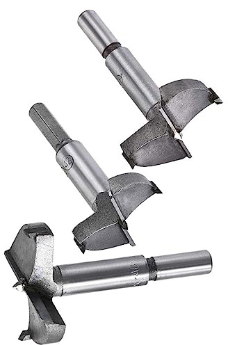 MACHSWON 3 PCS Forstner Drill Bits Tungsten Carbide Wood Hole Saw Opener Drill Bit 42mm+45mm+48mm Woodworking Drilling Boring Bit Cutter