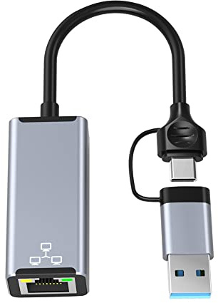 Gsrimgratoe Carte RéSeau Filaire USB Type C vers RJ45 Adaptateur USB 3.0 vers Ethernet Super pour Ordinateur Portable, Carte RéSeau 100 Mbps