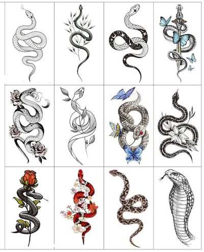 Flower Arm Snake Tattoo Sticker Vattentät Animal Eagle Temporary Tattoo Simulation Tattoo