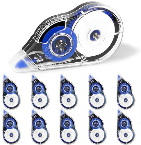 Ysimple 10Pcs Correction Tape, 30m x 5mm Large Capacity Correction Tape Roller, White out Correction Tapes Mouse for School and Office Supplies
