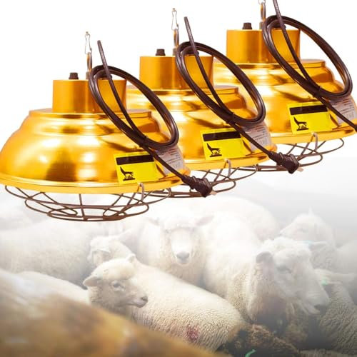 FnnEmg Lampe Chauffante Poussin,Lampe Infrarouge Chauffante Animal, Animaux Émetteur Radiateur pour Chiot, Chaton, Cochon, Agneau, Thermostat Couveuse Chauffage pour Poulailler, 200W-400W-3PCS