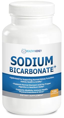 Organic Sodium Bicarbonate Alkaline 650 mg Capsules - Enhanced Kidney Support, Stomach Acid Neutralizer with Alkalizing Superfoods, Immune & Sports Performance Aid, Fast-Acting Antacid – 120 Caps