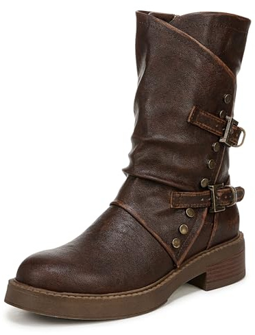 Blowfish Malibu Womens Venice Studded Moto Boot Brown 6.5 M