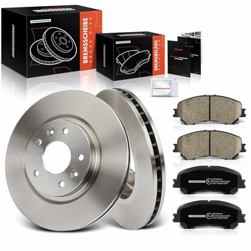 Frankberg Brake Kit incl. 2x Brake Disc + 4x Brake Pad Front Compatible with Qashqai II SUV J11 J11 Replace# 410604EA0A,402064EA0A
