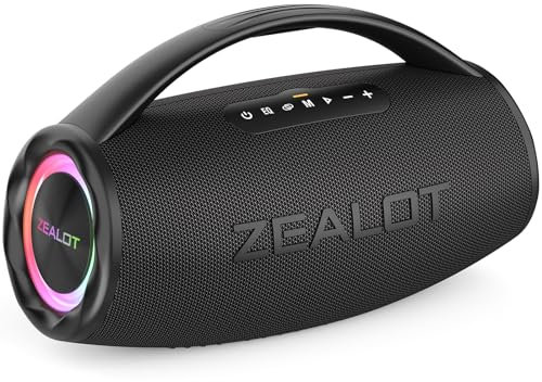 Zealot 80W Bluetooth Speaker Powerful with Super Sound, Dual Pairing, 40 Hours of Playtime, 16000mAh Power Bank, Outdoor Waterproof Speaker for Camping, Beach, and Party