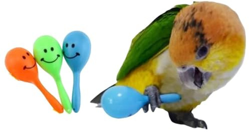 3 mini palline colorate, martello per sabbia, pappagalli, sonaglio, sonoro, giocattolo intelligente giochi, per parrocchetti, canarini, calopsitte, conuri, inseparabili, piccioncini (colore casuale)