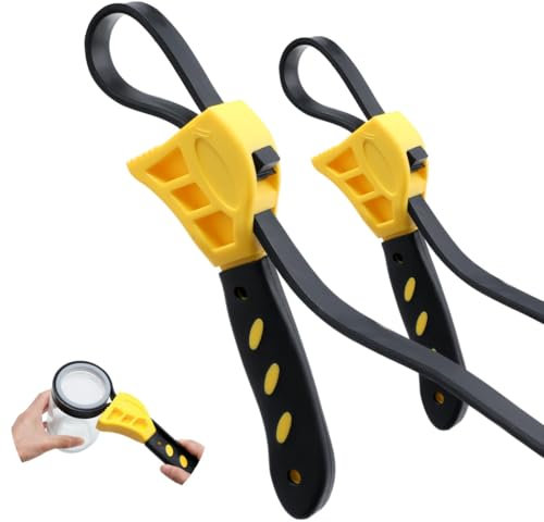 Gummi-Glasöffner, Rohrzange für Klempner, Mechaniker, verstellbarer Schraubenschlüssel für PVC-Gelenke, Duschköpfe, Armaturen, Gurt-Set, 2 Ölfilterschlüssel mit einem Durchmesser von max. 10,2 cm und