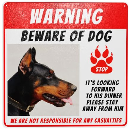 LSDINDF Cartel Perro Peligroso, Letrero de Cuidado con los Perros Personalizado, Foto y Texto de Perro Personalizados, Apto Exterior e Interior, Resistente al óxido y a la Intemperie.
