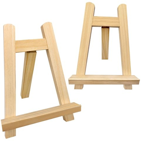 Haoledy 2 Stück Mini Staffelei Klein Holz, 15x20cm Tischstaffelei Holz Kleine Staffelei für Den Tisch für Ausstellung von Malerei Kunstprojekte Ausstellen, für Malkurse, Geburtstage, Hochzeiten
