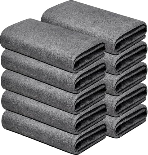 GUOYOU 10 Piezas Paño de Limpieza Mágico,Microfibras Reutilizables Bayetas Cristales Bayetas de Limpieza de Microfibra Sin Rayas,para Limpiar Cristal Espejos Coches Baño Cocinas 30X30cm