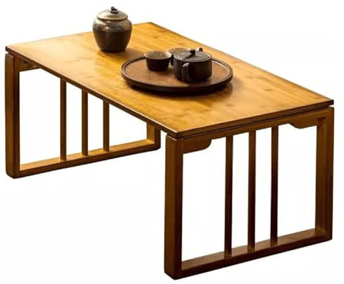 KLJUddGY Bodentisch Klappbarer Massivholz-Couchtisch, Erkerfenstertisch, Teetisch, Vintage-Bodentische, niedriger Tisch für Teestube, Balkon, Wohnzimmer einzigartig