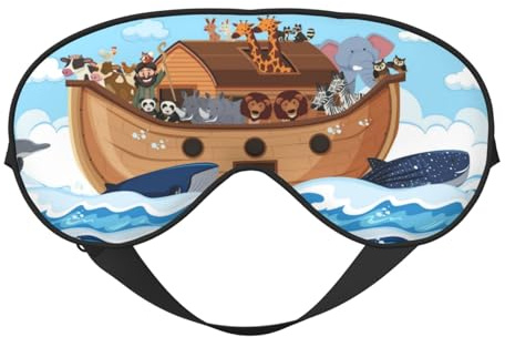 Tiere auf Arche Noah Schlafmaske, Augenmasken für Schlaf Doppelseitige Schlafmasken für Frauen Männer, Verdunkelung Augenabdeckungen zum Schlafen, Reisen