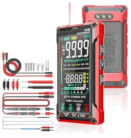 Multimètre numérique intelligent 622B, avec lampe Laser, plage automatique, True RMS, tension DC/AC, testeur analogique 9999, multimètre(622B Pro)