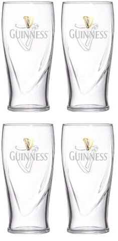 Shamrock Gift Company Guinness - Juego de 4 vasos de pinta ideales para el hogar, bar y cocina (gravedad)