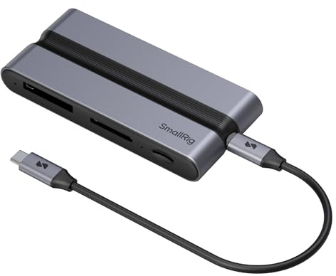 SMALLRIG 9-in-1 CFexpress Typ B Kartenleser-Dockingstation mit USB3.2 (Gen 2) 10 Gbps, SD/TF/CFexpress Typ B-Lesegeräte, USB-A/C/für HDMI/Gigabit Ethernet-Anschlüsse, für iPhone – 4662