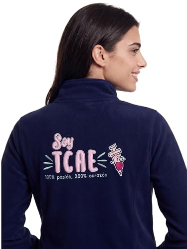 Nurse is Love Chaqueta Polar Mujer para TCAE STHETOS - Forro Polar de Invierno Doble Bolsillo y Cremallera Facil de Lavar