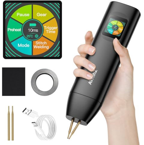 Punktschweißgerät,AWithZ Upgraded 0,1-0,3mm Akku-Punktschweißgerät H5 5000mAh 0,2mm reinem Nickel, 99 Stufen, LCD-Display zum Selbermachen und Herstellen von Akkupacks